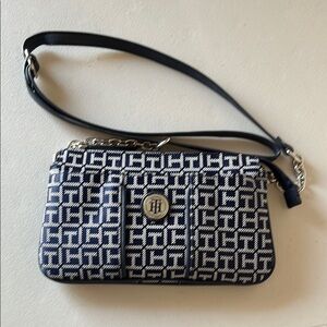 Tommy Hilfiger Navy and White Crossbody Bag